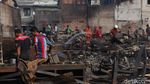 Pasca Kebakaran, Gudang Material di Sunter Rata dengan Tanah