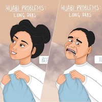 Fakta yang tak banyak diketahui orang lain adalah kondisi rambut yang mudah lepek setelah memakai hijab seharian. 
