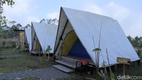 Obyek wisata ini berada di tengah perkebunan teh, dan cocok sekali untuk berwisata bersama keluarga. Satu tenda bisa diisi 4-6 orang. (Wisma Putra/detikTravel)