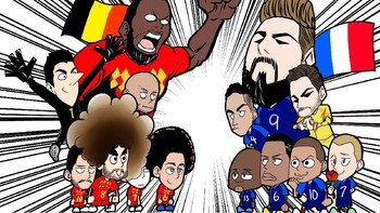 Lukaku tak mampu membawa Belgia menang melawan Prancis. Prancis pun melajut ke final untuk ketiga kalinya dalam 20 tahun terakhir. Foto: @chidajunsei3163