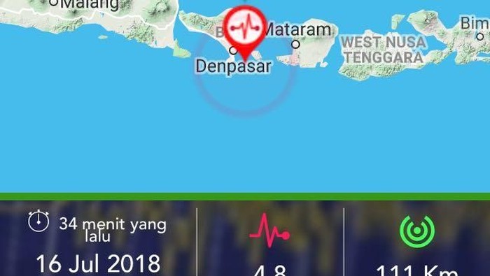 Gempa 4,8 SR Guncang Bali, Tidak Berpotensi Tsunami