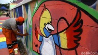Mural tersebut bergambar maskot Asian Games.