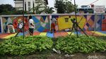 Mural Asian Games di Depan Wisma Atlet