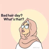 Sesungguhnya para hijabers tak terlalu paham istilah ‘bad hair day’, karena setiap hari rambutnya harus tertutup. Siapa yang sadar rambutnya sedang bagus atau tidak? Foto: Instagram @artling