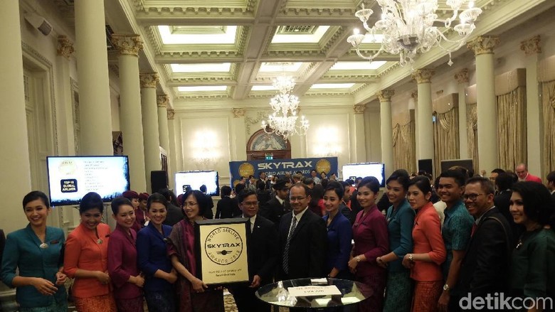 Foto: Garuda Indonesia mendapatkan penghargaan Worlds Best Cabin Crew (Baban/detikTravel) Foto: Garuda Indonesia mendapatkan penghargaan Worlds Best Cabin Crew (Baban/detikTravel)