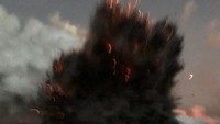 Ledakan uap panas ini dipicu bebatuan vulkanis yang meleleh dan bercampur dengan air laut yang asin. Ledakan semacam ini juga disebut bom lava. Foto: COH Civil Defense