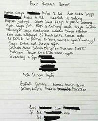 Surat dari anak Ade yang viral di Medsos