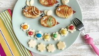 Kali ini roti dan keju bisa dibentuk seperti lebah lho. Ini bisa jadi inspirasi bekal besok untuk si kecil sekolah. Foto: Instagram @manulad.foodart