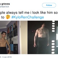 Mengaku selalu dibilang mirip Adam Driver jadi alasan pria berikut memparodikan Kylo Ren. Foto: Twitter