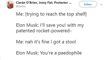 Netizen pun jadi bikin percakapan yang menampilkan Elon terlalu repot dengan penemuan tidak penting dan malah melabeli orang sebagai pedofil. Foto: Istimewa