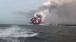 Penampakan Kapal Wisata yang Terkena Bom Lava di Hawaii