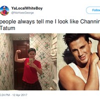 Satu-satunya hal yang sama dari pria tersebut dan Channing Tatum adalah jenis kelamin. Foto: Twitter