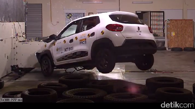 Crash test Renault Kwid. Foto: ASEAN NCAP Crash test Renault Kwid. Foto: ASEAN NCAP
