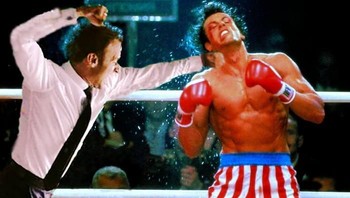 Jangan macam-macam sama Macron, Sylvester Stallone saja dihajar sama dia. Foto: 9GAG