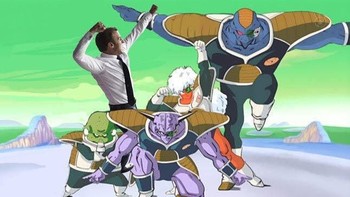 Ternyata Macron merupakan anggota Pasukan Ginyu di kartun Dragon Ball. Ada yang masih ingat siapa saja mereka? Foto: 9GAG
