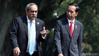 Presiden Joko Widodo (Jokowi) menerima kunjungan kenegaraan Presiden Federasi Serikat Mikronesia H.E. Peter M. Christian di Istana Bogor, Rabu (18/7/2018).