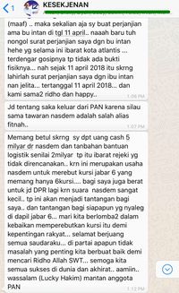 Bukti pengakuan Lucky Hakim ditransfer Rp 5 miliar ke NasDem.