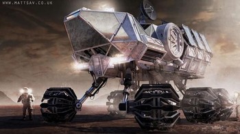 Gaharnya konsep rover yang digunakan untuk mengeksplorasi Mars ini digambar oleh Matthew Savage. Foto: Mirror