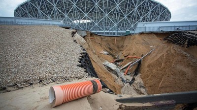 Penampakan Longsor di Stadion Megah Volgograd Usai Piala Dunia