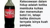 Hati-hati dengan botol minuman bersoda. Jangan langsung ambil gelas, tapi cek dulu isinya. Jangan sampai kayak gini, Coca-Cola tapi rasanya kuah pempek. Sedih! Foto: Istimewa
