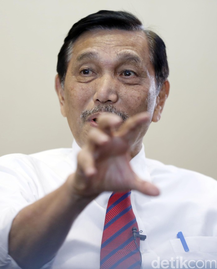 Menko Kemaritiman, Luhut Binsar Pandjaitan saat wawancara untuk detikcom di acara Blak-blakan, Kamis (19/7).