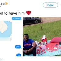 Meski dengan piknik simpel seperti ini pasti sudah bisa melelehkan hati setiap wanita. Foto: Twitter