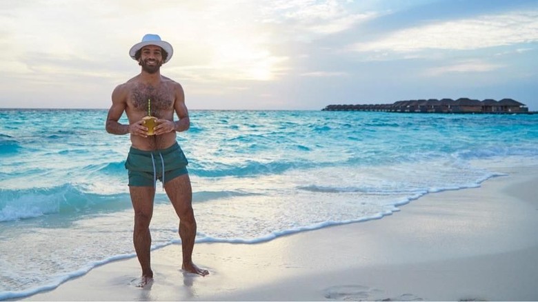 Saat Mohamed Salah Berpose di Pantai yang Cantik
