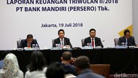 Atas hal itu, Bank Mandiri berhasil mencetak peningkatan laba menjadi Rp 12,2 triliun, tumbuh 28,7% (yoy), dan kenaikan aset sebesar 8,3% menjadi Rp1.155,5 triliun pada akhir triwulan II-2018.