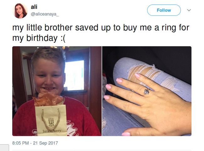 Perlakukan romantis tak selalu dari pasangan. Saudara pria yang menunjukkan kasih sayang seperti ini pasti bikin kamu meleleh. Foto: Twitter