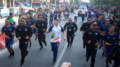 Pawai Obor Asian Games 2018 di Yogyakarta
