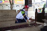 Menko PMK Sambut Kirab Obor Asian Games di Makam Bung Karno