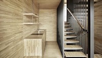 Terletak di dekat pintu masuk, terdapat dapur dan toilet. Istimewa/Inhabitat.