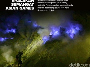 Minggu Dini Hari Obor Asian Games Dibawa ke Puncak Ijen
