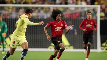 Tahith Chong (winger) dari Manchester United punya rating rata-rata 65 dan potensi pertambahan rating 20 (jadi 85). (Foto: Christian Petersen/Getty Images for International Champions Cup/AFP)
