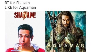 Jadi, pilih Shazam! atau Aquaman? Foto: Istimewa