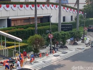 Asian Games Kurang dari Sebulan, Ini Penampakan Trotoar di Thamrin