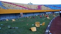 Akibat kelakuan suporter, kini Stadion Gelora Jakabaring berantakan. Isitmewa/Instagram Jakabaring Sport City.