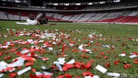 Stadion GBK direnovasi sebagai persiapan Indonesia menjadi tuan rumah Asian Games 2018. Terkait kerusakan yang terjadi akibat laga final ini, panitia Piala Presiden menyatakan siap bertanggung jawab penuh. Dok.Detikcom/Grandyos Zafna.