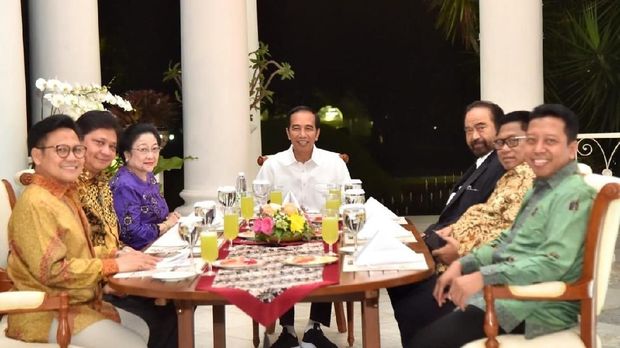 Jokowi dan 6 ketum parpol koalisi membahas Pilpres 2019.