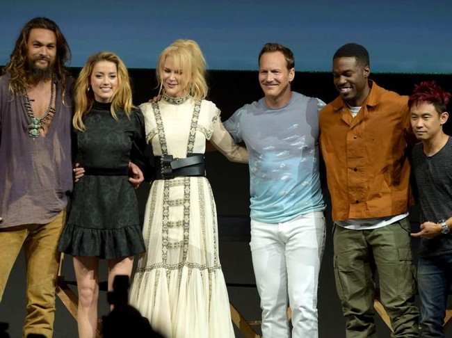 Selain Nicole dan Amber, acara tersebut juga dihadiri para pemeran utama lainnya. Mereka di antaranya, Jason Mamoa, sang pemeran Aquaman, Patrick Wilson, dan Yahya Abdul-Mateen II. (Foto: Getty Images)