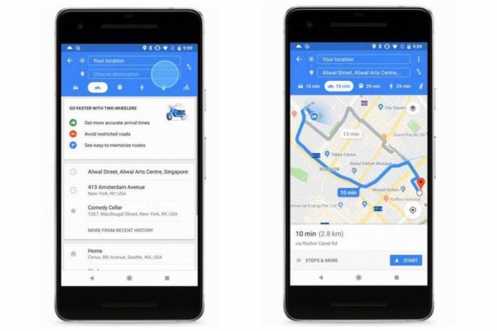 Google Maps untuk Pemotor