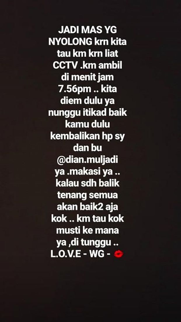 Telepon Genggamnya Hilang, Wulan Guritno Tunggu Itikad Baik Pencuri