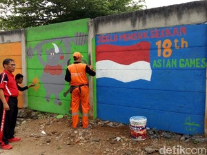 PPSU Buat Mural Asian Games, Sandi: Itu Bagian dari Beautifikasi