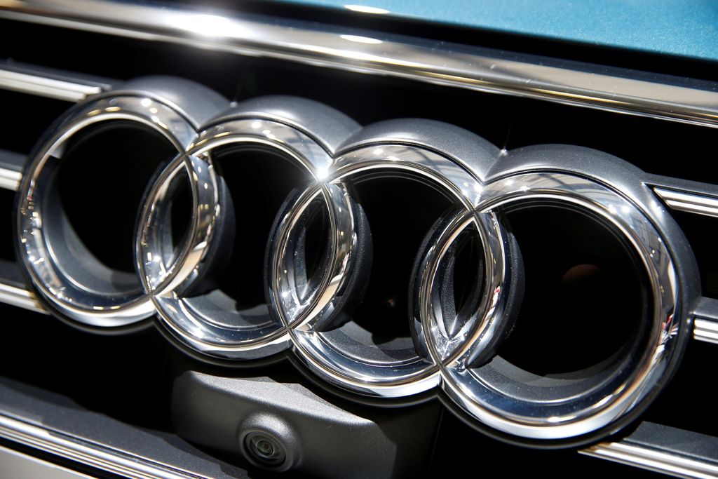  An Audi logo is pictured during the Volkswagen Group's annual general meeting in Berlin, Germany, May 3, 2018. REUTERS/Axel Schmidt/File Photo