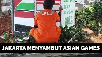 Sebelumnya, sejumlah mural untuk menyambut Asian Games pun juga menyebar di media sosial. Foto: Facebook/Humor Politik
