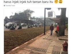 Heboh Halte di Sudirman Terhalang Rumput