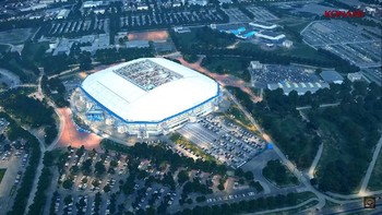 Selain menunjukkan jalannya laga, trailer dari demo PES 2019 juga memperlihatkan stadion, seperti Veltins Arena markas Schalke 04. Foto: YouTube/officialpes