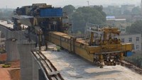 Penampakan monster yang memasang balok beton jembatan sepanjang 1.200 meter. Beijing Wowjoint Machinery Co/Istimewa.