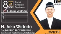 Berikutnya adalah Joko Widodo bakal caleg DPRD Jateng. Joko Widodo diusung PKS maju ke Pemilu 2019. (Foto: Dok. Istimewa)