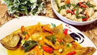Ikan nila bumbu kuning alias pesmol ini enak dimakan pakai nasi. Apalagi ditambah dengan oseng tempe kacang panjang yang gurih enak. Foto: Instagram @deassynatalia